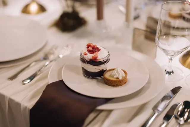 A plated dessert by Modern Catering